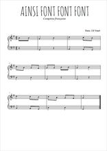 Téléchargez l'arrangement pour piano de la partition de comptine-ainsi-font-font-font-les-petites-marionnettes en PDF, niveau facile